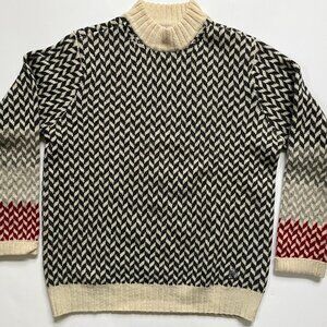Men's Vintage Y2K Tommy Hilfer Lambswool Herringbone Sweater Sz Small Ski